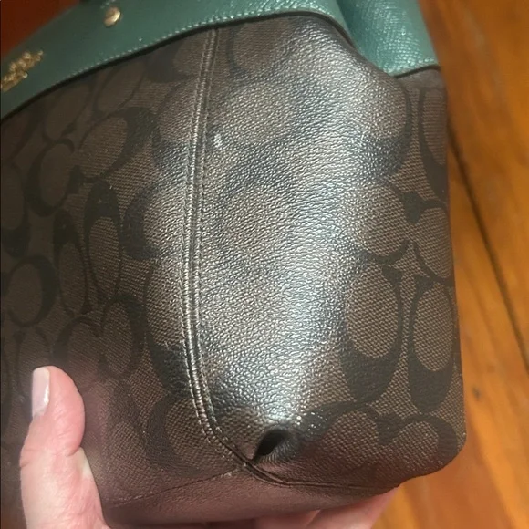 Coach Brown and Teal Satchel - Picture 16 of 17